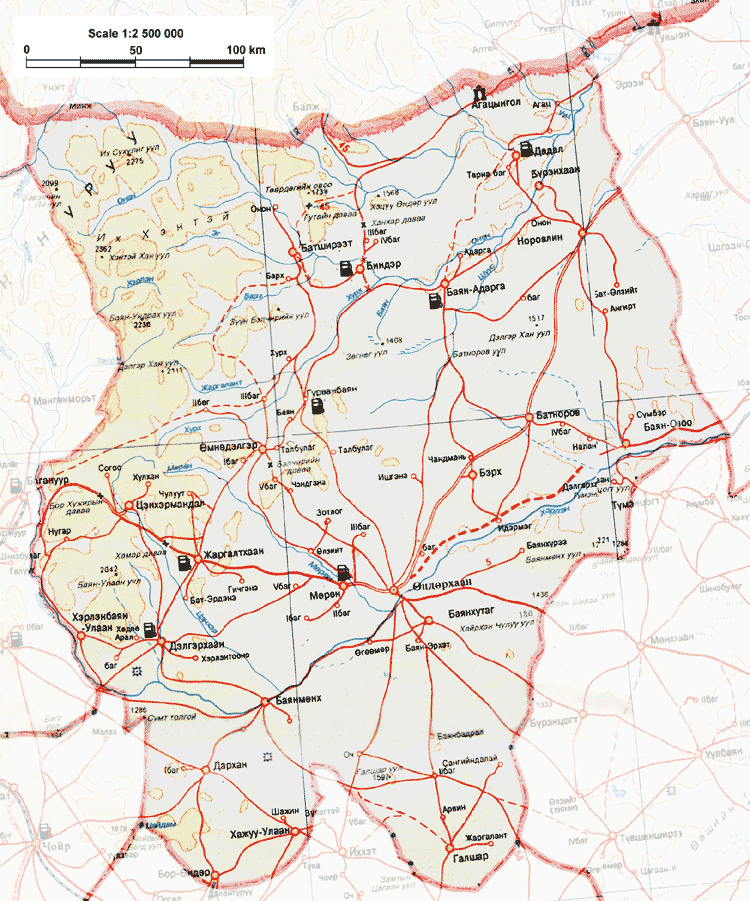 Karte von Khentii