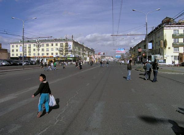 Protest in the streets of Ulaanbaatar