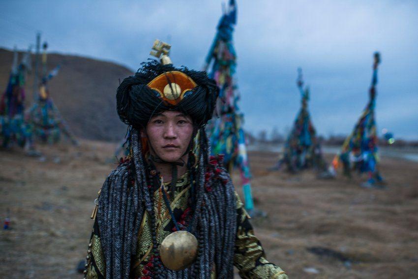 Schamanismus - eine traditionelle und ethnische Religion in der Mongolei. 