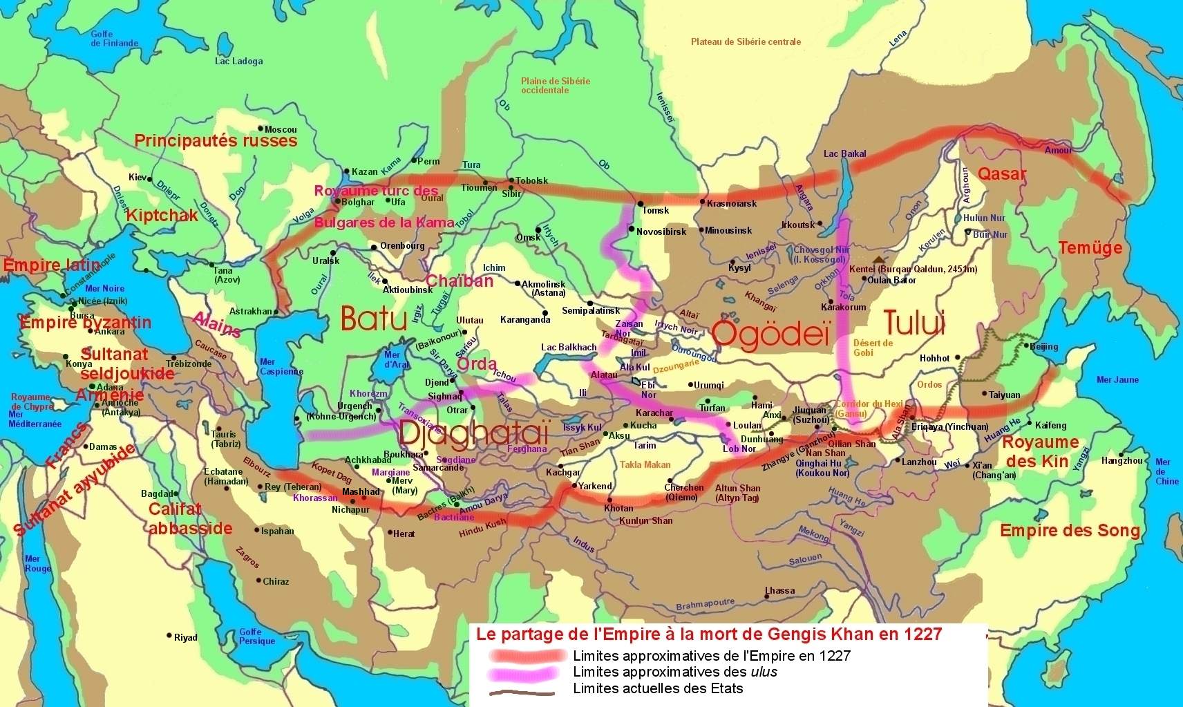 Каракорум столица монгольской империи карта